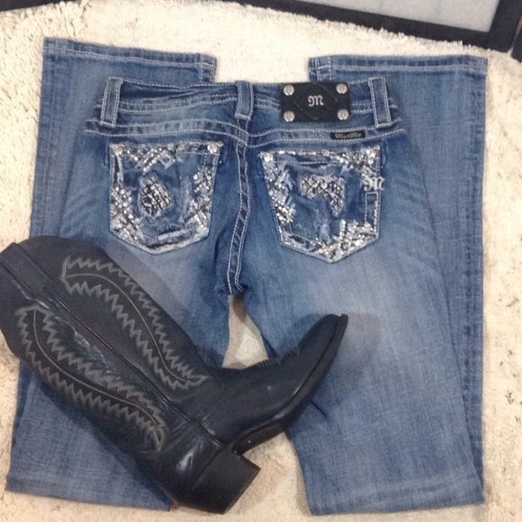 Miss Me Denim - Miss Me silver & rhinestone jeans